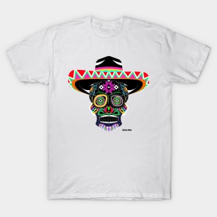 the mexican grim reaper in mariachi charro style ecopop T-Shirt